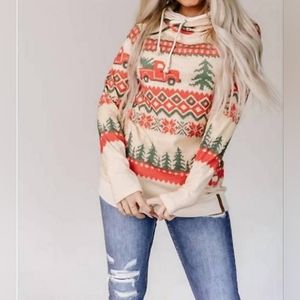 NEW AMPERSAND AVE doublehood sweatshirt in holiday lane